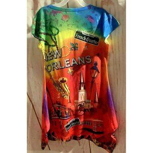 Maxi & Co Womens New Orleans French Quarter Sequin Shirt Size XS Multicolor Cap